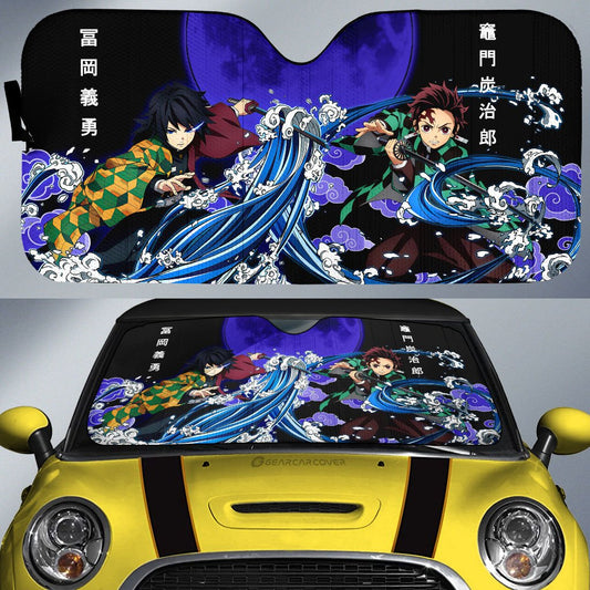 Tanjiro And Giyuu Car Sunshade Custom Car Accessories - Gearcarcover - 1