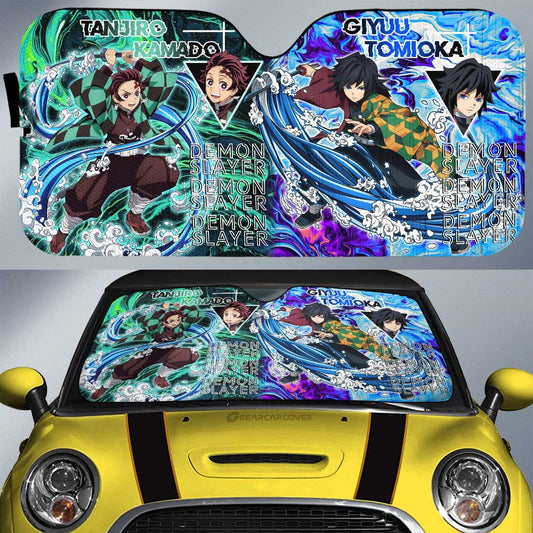 Tanjiro And Giyuu Car Sunshade Custom Car Accessories - Gearcarcover - 1