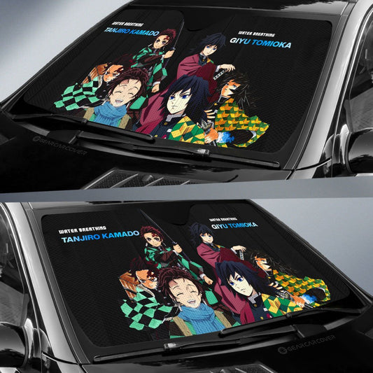 Tanjiro And Giyuu Car Sunshade Custom - Gearcarcover - 2