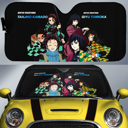 Tanjiro And Giyuu Car Sunshade Custom - Gearcarcover - 1