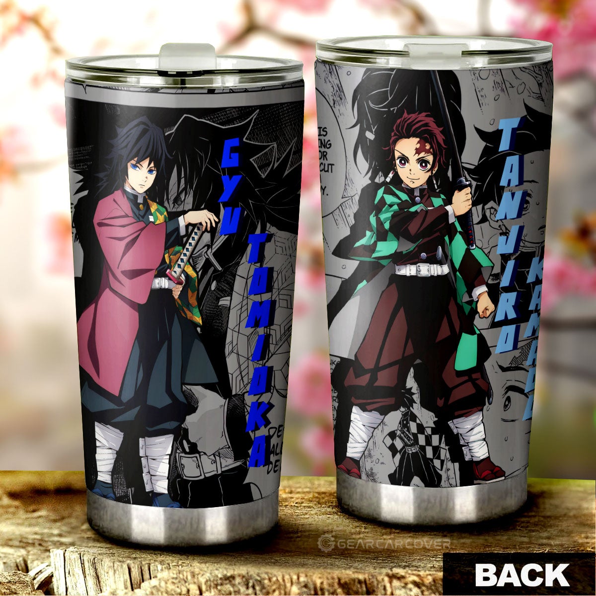 Tanjiro And Giyuu Tumbler Cup Custom Mix Mangas - Gearcarcover - 1