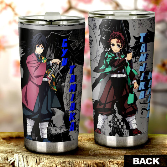 Tanjiro And Giyuu Tumbler Cup Custom Mix Mangas - Gearcarcover - 1
