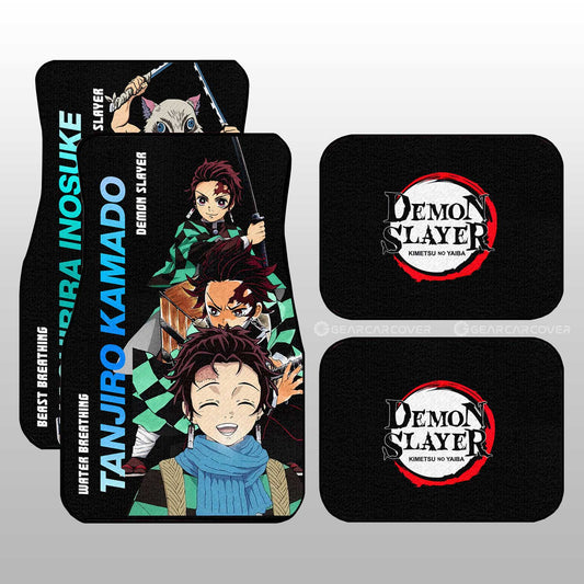 Tanjiro And Inosuke Car Floor Mats Custom - Gearcarcover - 2
