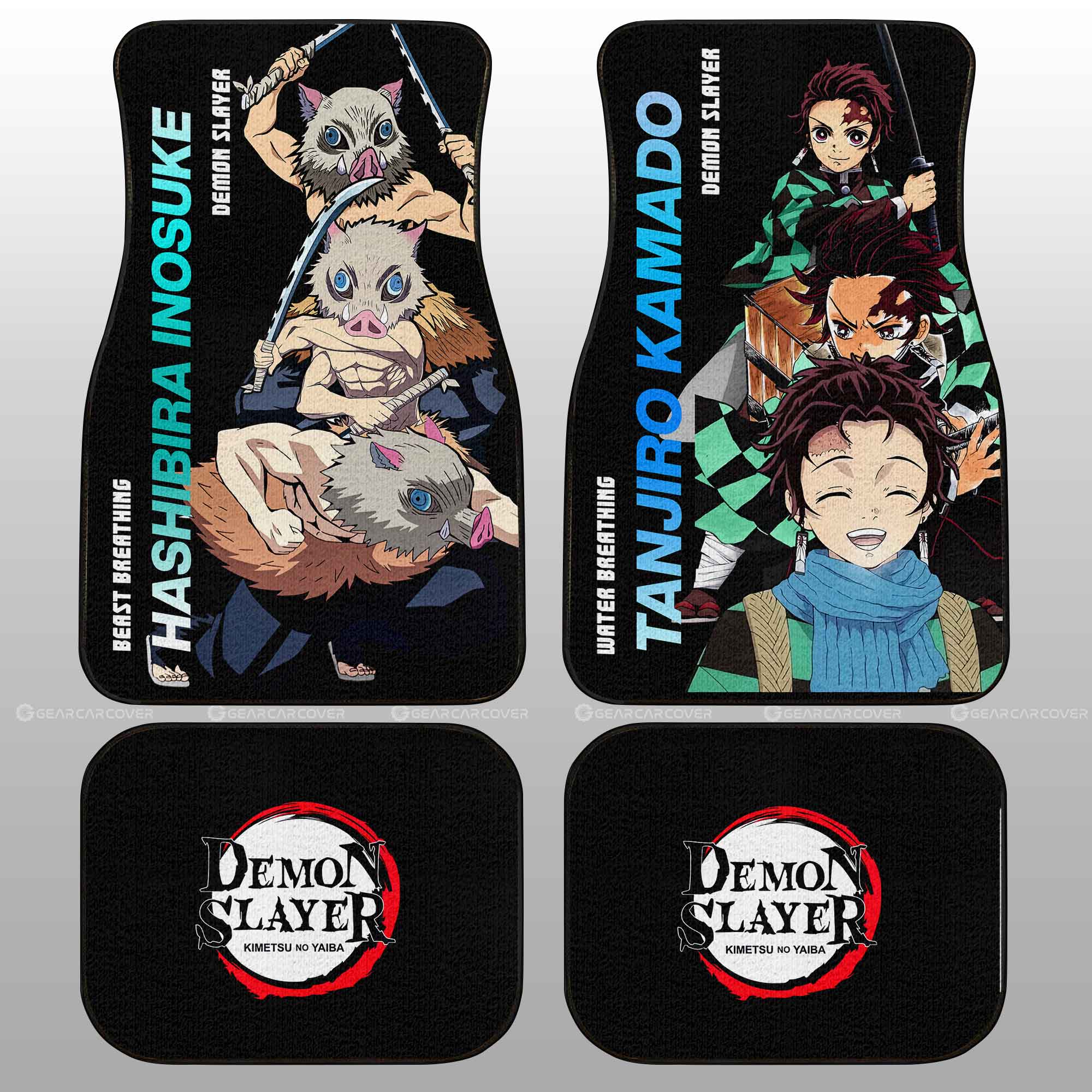 Tanjiro And Inosuke Car Floor Mats Custom - Gearcarcover - 1