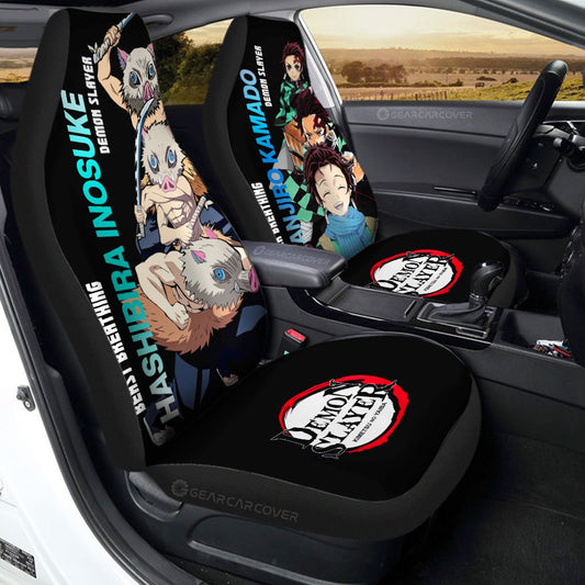 Tanjiro And Inosuke Car Seat Covers Custom - Gearcarcover - 1