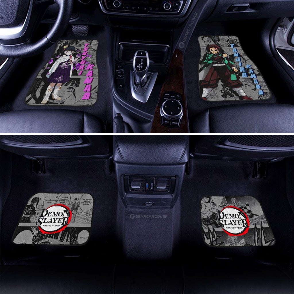 Tanjiro And Kanao Car Floor Mats Custom Mix Mangas - Gearcarcover - 3