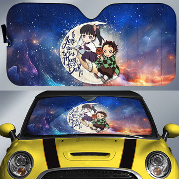 Tanjiro And Kanao Car Sunshade Custom Car Accessories - Gearcarcover - 1