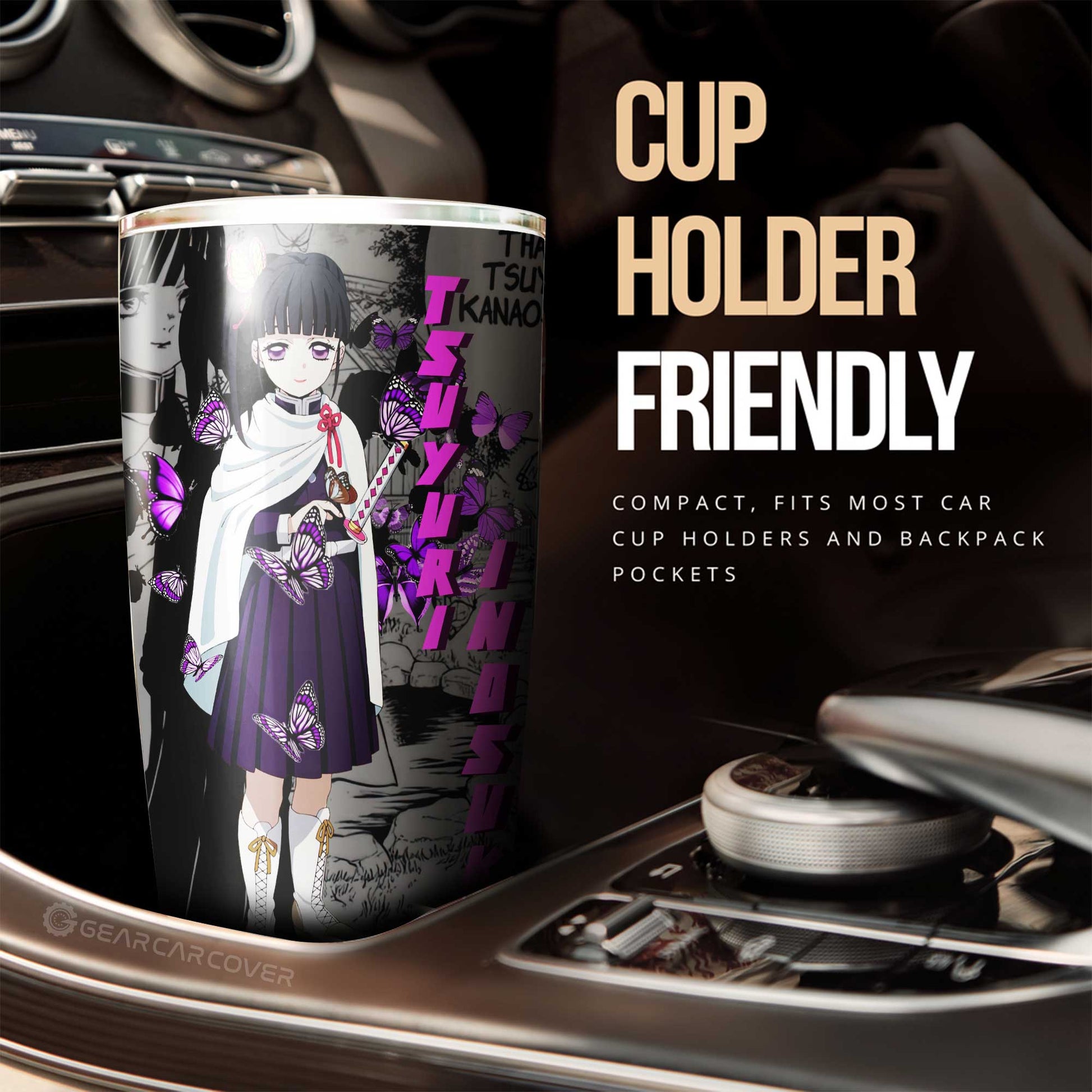Tanjiro And Kanao Tumbler Cup Custom Mix Mangas - Gearcarcover - 3