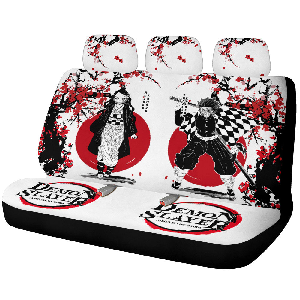 Tanjiro And Nezuko Car Back Seat Covers Custom Japan Style Car Accessories - Gearcarcover - 1