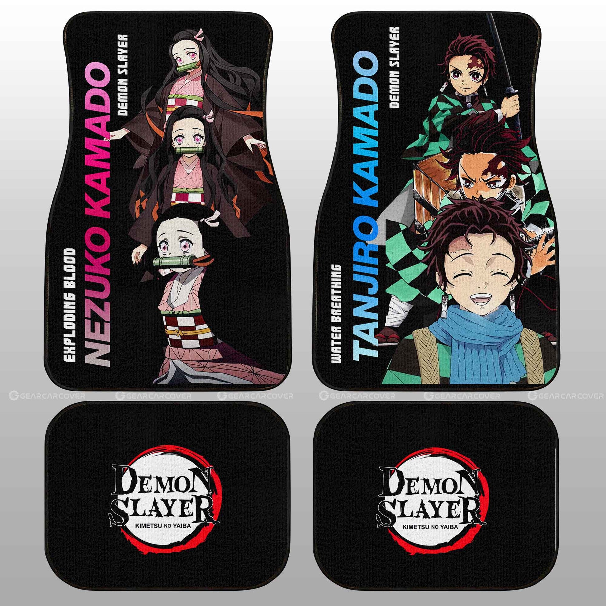 Tanjiro And Nezuko Car Floor Mats Custom - Gearcarcover - 1