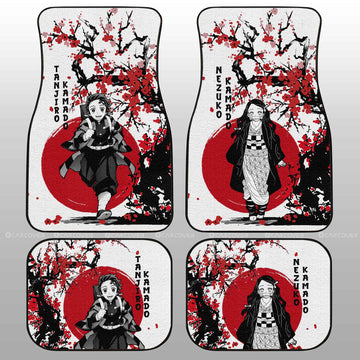 Tanjiro And Nezuko Car Floor Mats Custom Japan Style Car Interior Accessories - Gearcarcover - 1