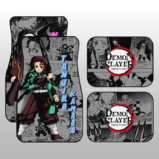 Tanjiro And Nezuko Car Floor Mats Custom Mix Mangas - Gearcarcover - 2
