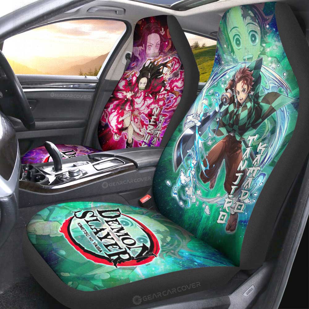 Tanjiro And Nezuko Car Seat Covers Custom Characters Demon Slayer Car Accessories - Gearcarcover - 1