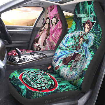 Tanjiro And Nezuko Car Seat Covers Custom Demon Slayer Anime Car Accessories - Gearcarcover - 1