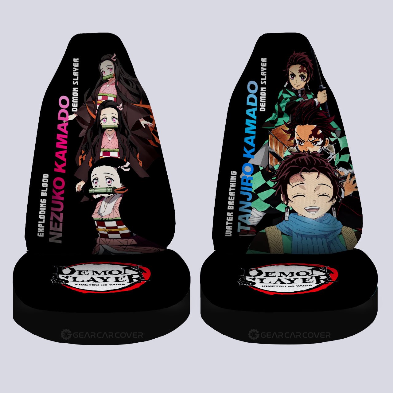 Tanjiro And Nezuko Car Seat Covers Custom - Gearcarcover - 4