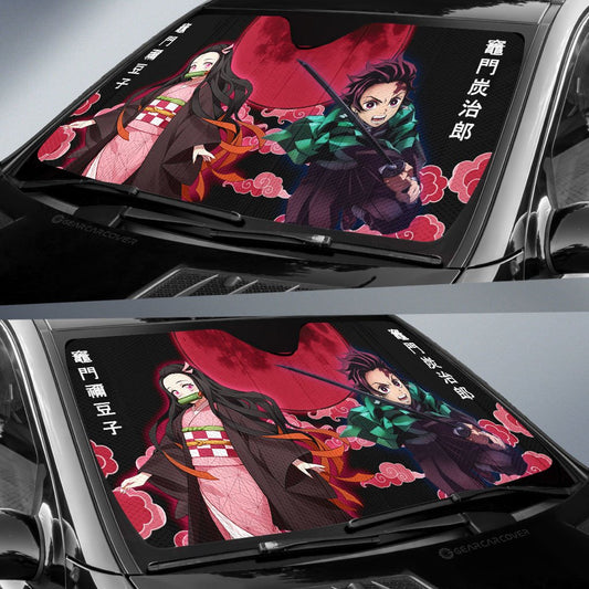 Tanjiro And Nezuko Car Sunshade Custom Car Accessories - Gearcarcover - 2
