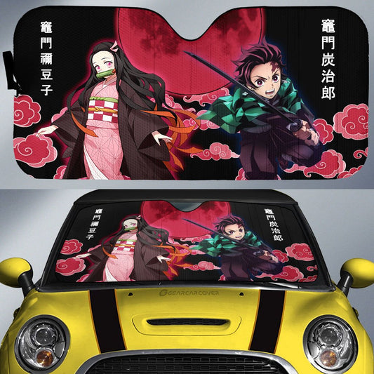 Tanjiro And Nezuko Car Sunshade Custom Car Accessories - Gearcarcover - 1