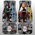 Tanjiro And Rengoku Car Floor Mats Custom Mix Mangas - Gearcarcover - 1