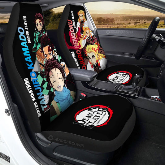 Tanjiro And Rengoku Car Seat Covers Custom - Gearcarcover - 1