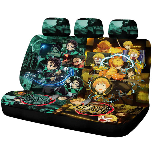 Tanjiro And Zenitsu Car Back Seat Cover Custom - Gearcarcover - 1