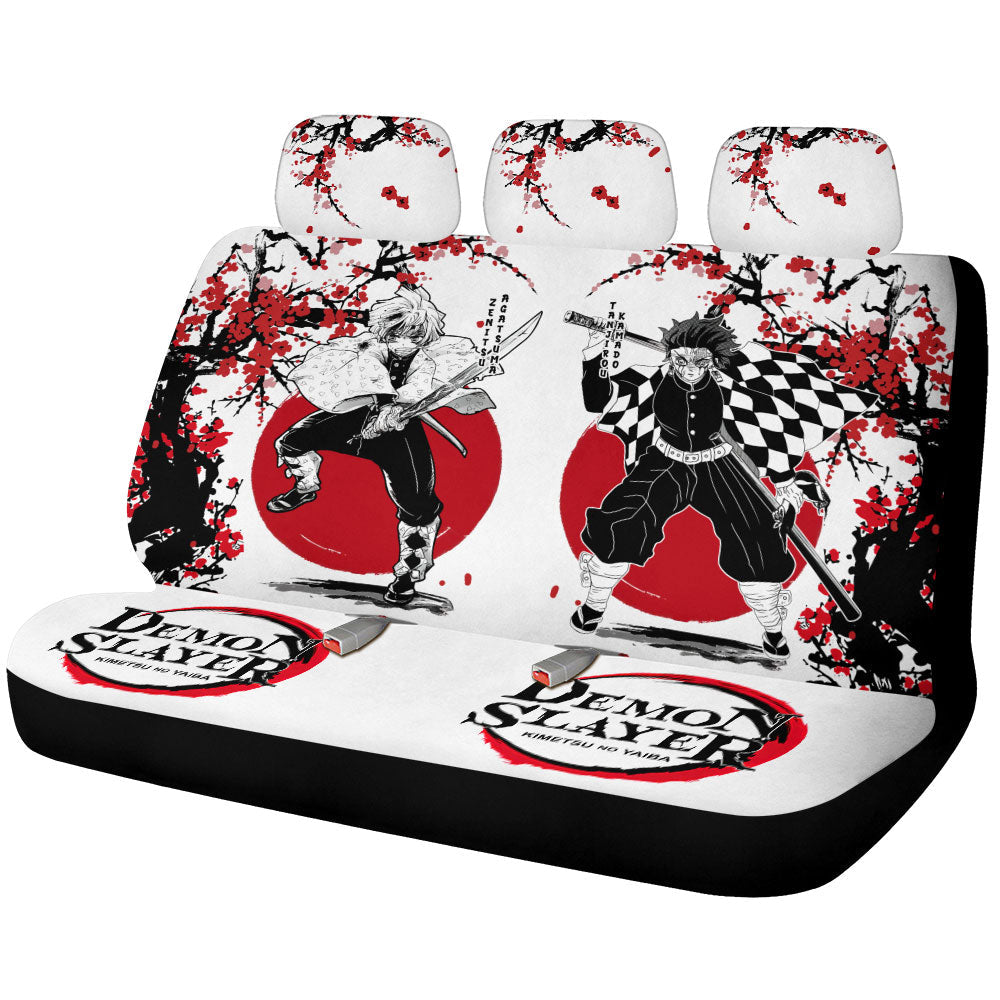 Tanjiro And Zenitsu Car Back Seat Covers Custom Japan Style Car Accessories - Gearcarcover - 1