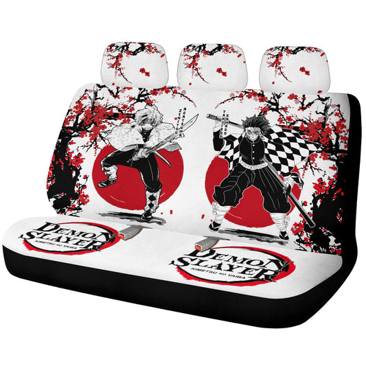 Tanjiro And Zenitsu Car Back Seat Covers Custom Japan Style Car Accessories - Gearcarcover - 1