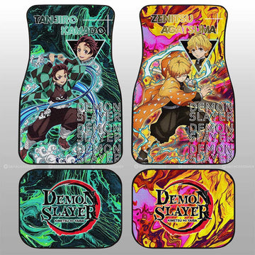 Tanjiro And Zenitsu Car Floor Mats Custom Car Accessories - Gearcarcover - 1