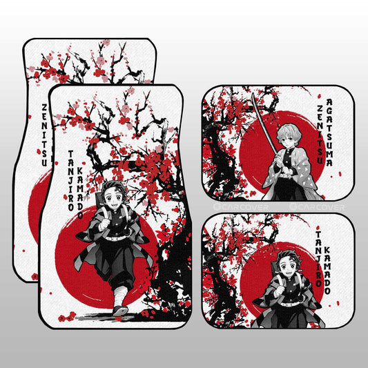 Tanjiro And Zenitsu Car Floor Mats Custom Japan Style Car Interior Accessories - Gearcarcover - 2