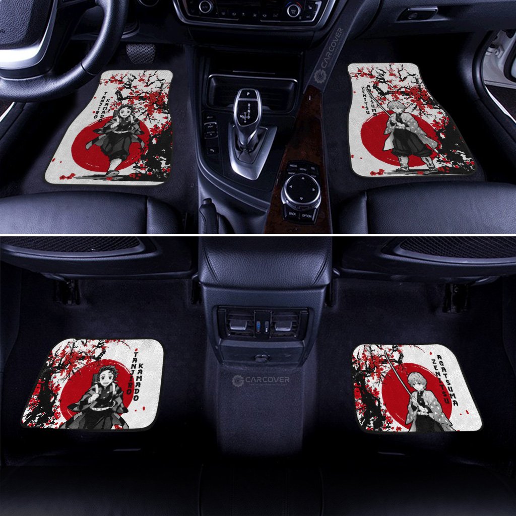 Tanjiro And Zenitsu Car Floor Mats Custom Japan Style Car Interior Accessories - Gearcarcover - 3