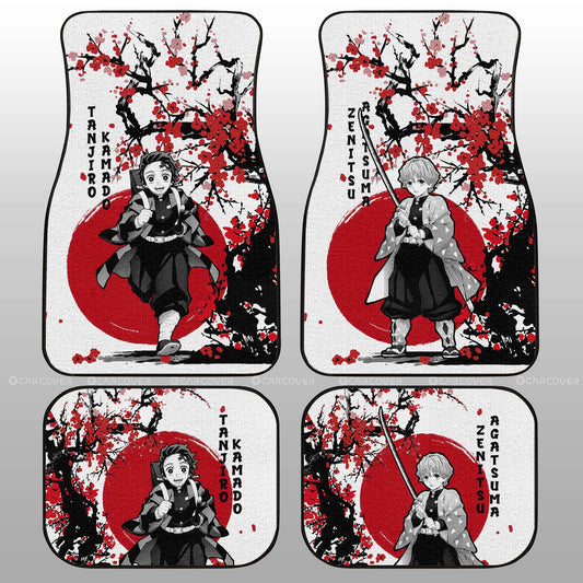 Tanjiro And Zenitsu Car Floor Mats Custom Japan Style Car Interior Accessories - Gearcarcover - 1