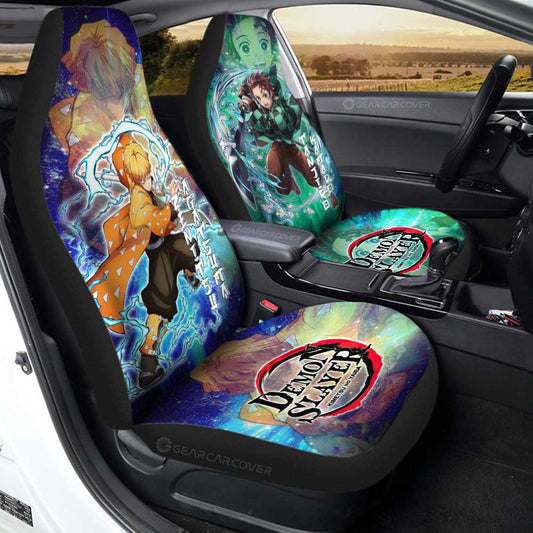 Tanjiro And Zenitsu Car Seat Covers Custom Characters Car Accessories - Gearcarcover - 2