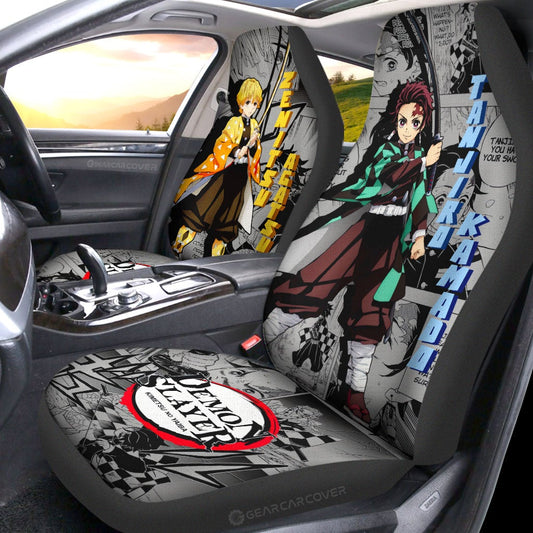 Tanjiro And Zenitsu Car Seat Covers Custom Mix Mangas - Gearcarcover - 2