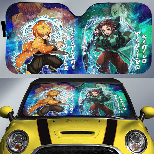 Tanjiro And Zenitsu Car Sunshade Custom Characters Car Accessories - Gearcarcover - 1