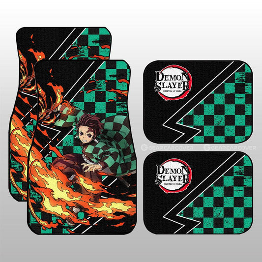 Tanjiro Car Floor Mats Custom Sun Breathing Skill Car Accessories - Gearcarcover - 1