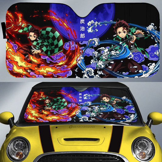 Tanjiro Car Sunshade Custom Sun And Water Breathing Skill Car Accessories - Gearcarcover - 1