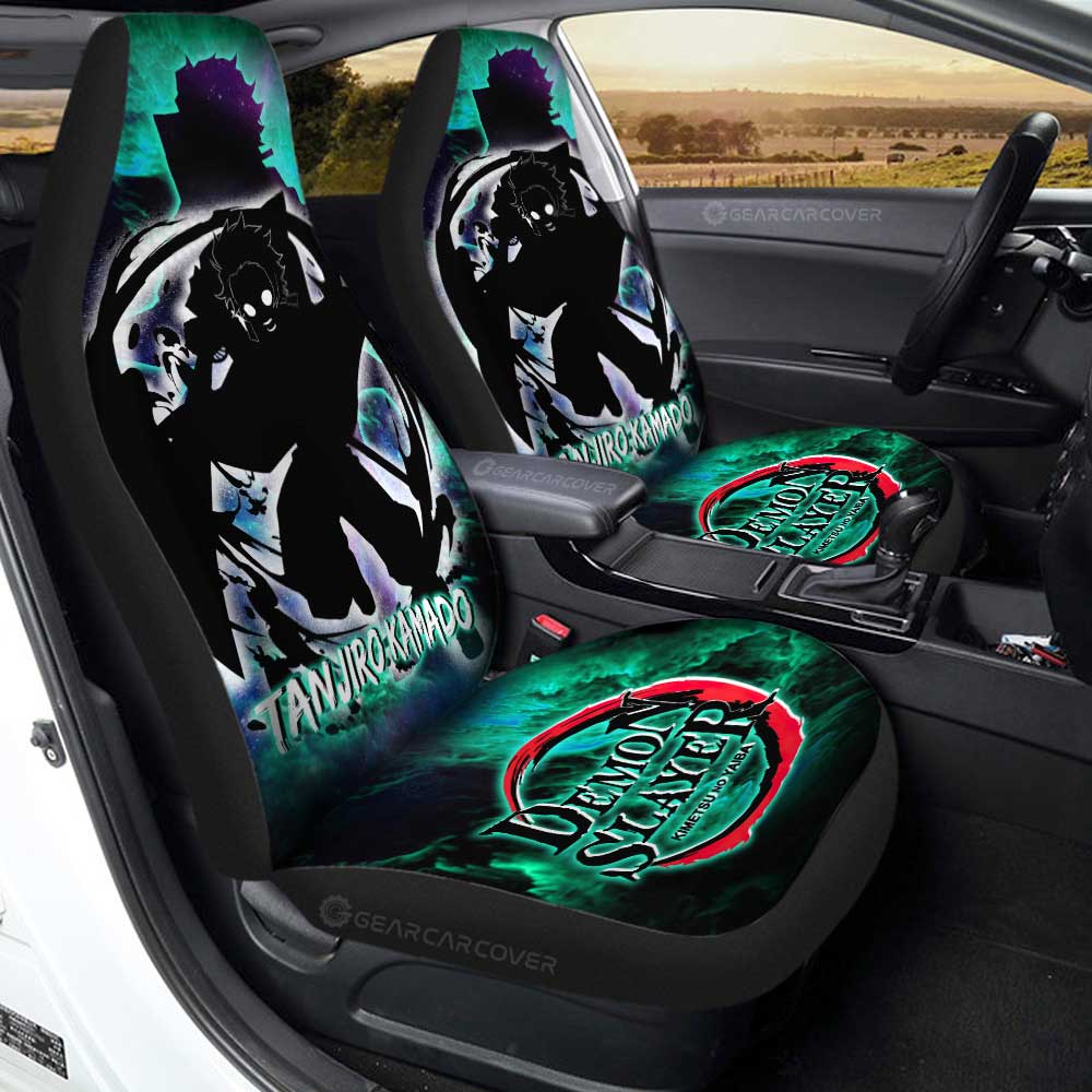 Tanjiro Kamado Car Seat Covers Custom Silhouette Style - Gearcarcover - 1