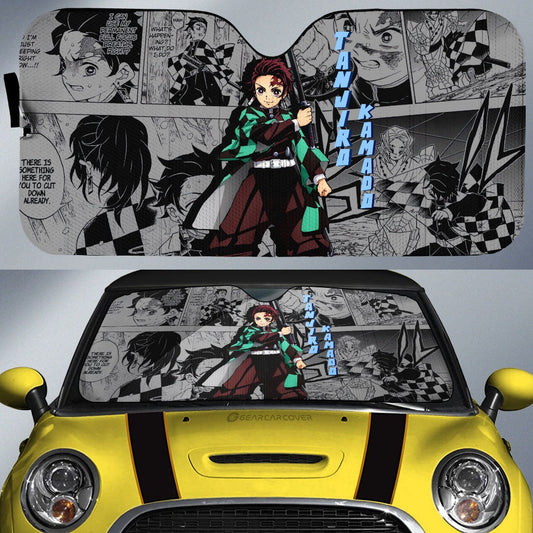 Tanjiro Kamado Car Sunshade Custom Mix Mangas - Gearcarcover - 1