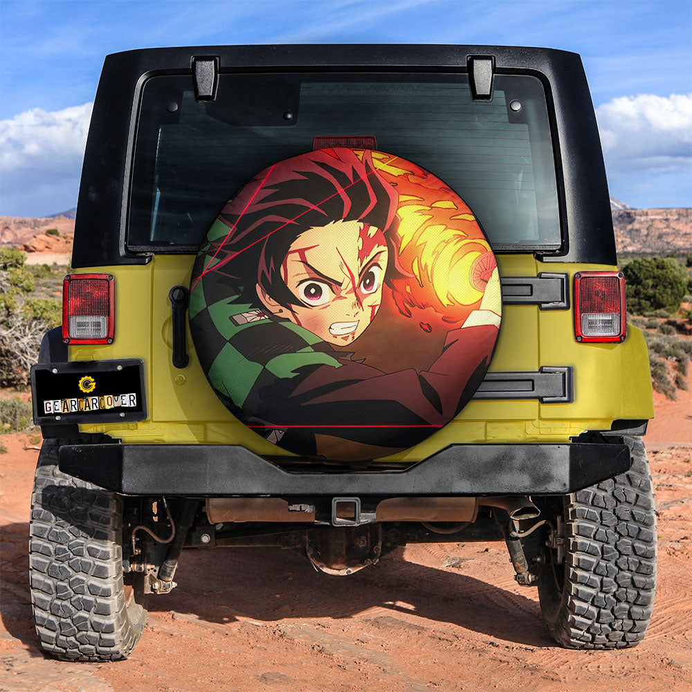 Tanjiro Kamado Spare Tire Cover Custom Car Accessoriess - Gearcarcover - 3