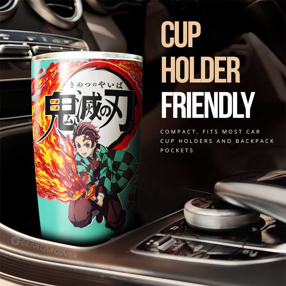 Tanjiro Kamado Tumbler Cup Custom Demon Slayer Anime Car Accessories - Gearcarcover - 3