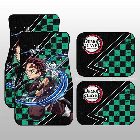 Tanjiro Water Car Floor Mats Custom Breathing Skill Car Accessories - Gearcarcover - 1