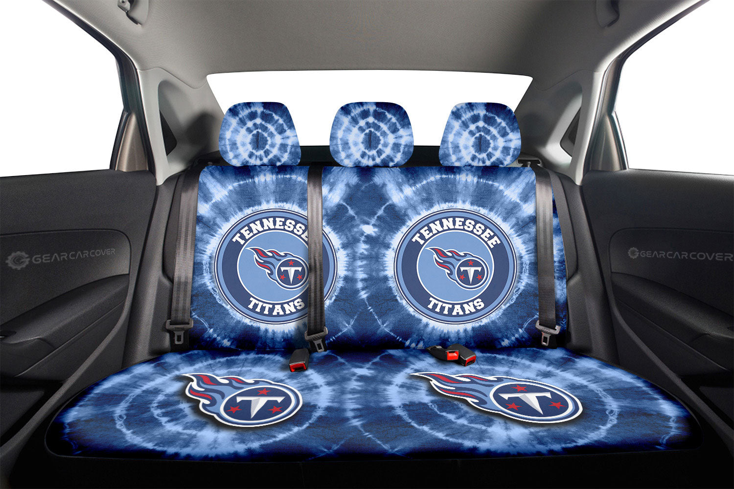 Tennessee Titans Car Back Seat Covers Custom Tie Dye Car Accessories - Gearcarcover - 2