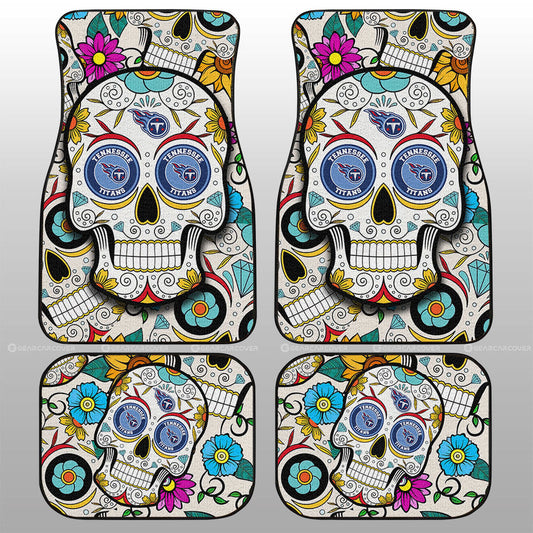 Tennessee Titans Car Floor Mats Custom Sugar Skull Car Accessories - Gearcarcover - 1