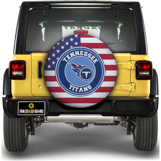 Tennessee Titans Spare Tire Covers Custom US Flag Style - Gearcarcover - 1