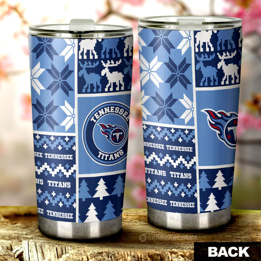 Tennessee Titans Tumbler Cup Custom Ugly Style Car Accessories - Gearcarcover - 2