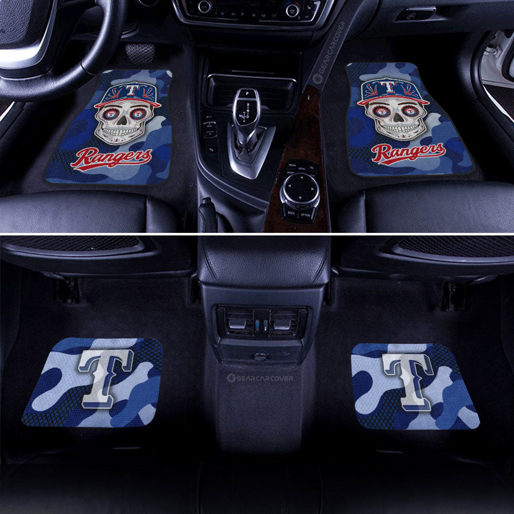 Texas Rangers Car Floor Mats Skull Theme Collection - Gearcarcover - 2