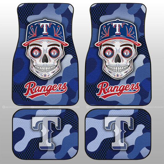 Texas Rangers Car Floor Mats Skull Theme Collection - Gearcarcover - 1