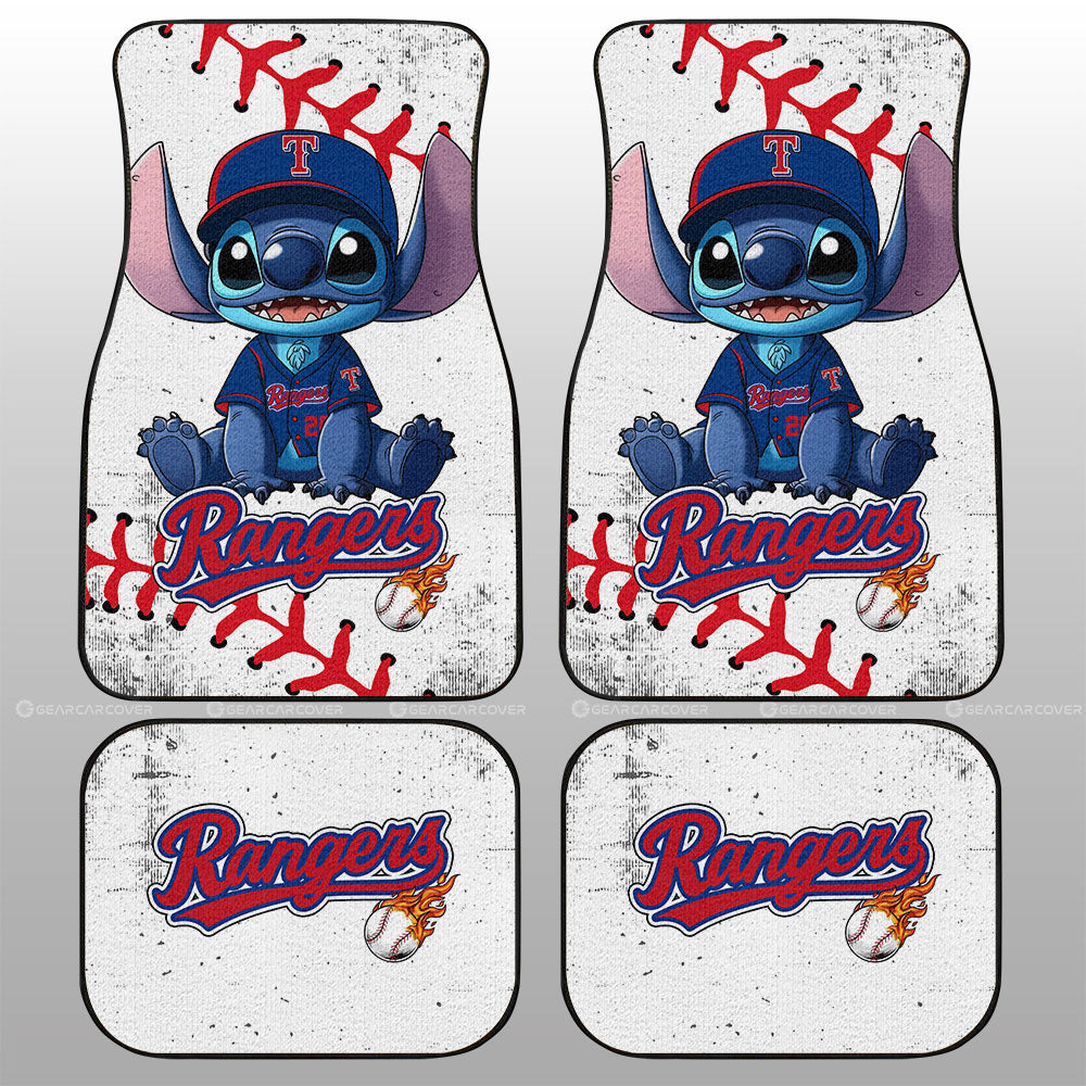 Texas Rangers Car Floor Mats Stitch Theme Collection - Gearcarcover - 1