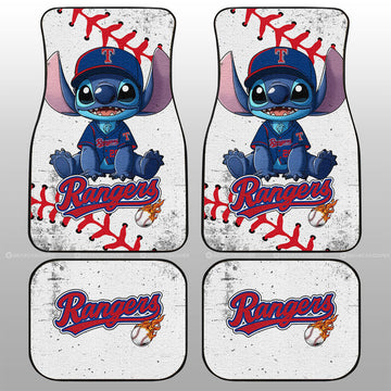 Texas Rangers Car Floor Mats Stitch Theme Collection - Gearcarcover - 1