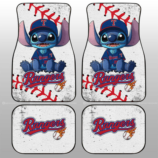 Texas Rangers Car Floor Mats Stitch Theme Collection - Gearcarcover - 1