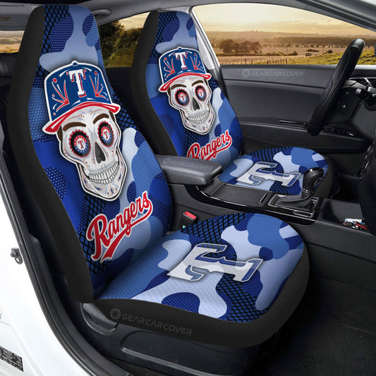 Texas Rangers Car Seat Covers Skull Theme Collection - Gearcarcover - 2